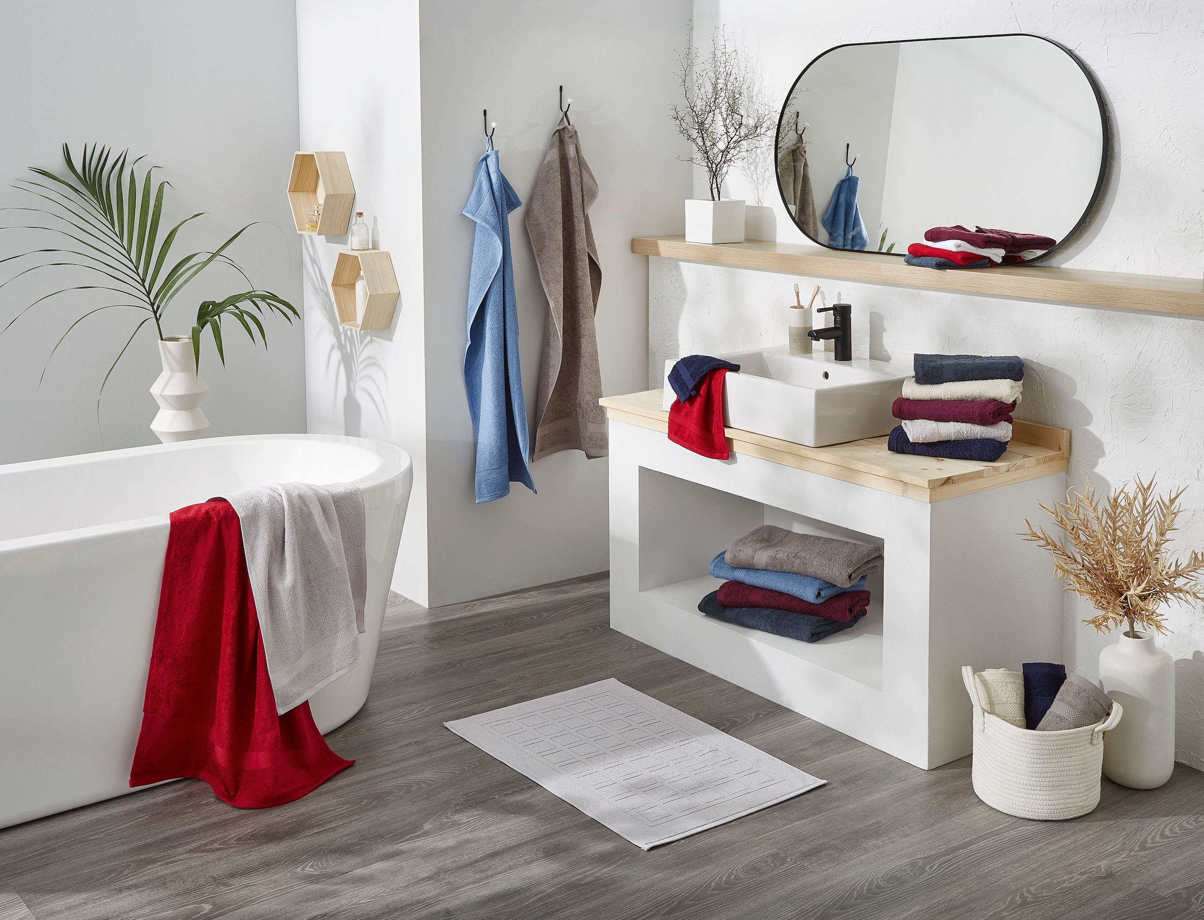 Dyckhoff Handtuch Set »Planet« Set 3 Stk. Walkfrottier 2 Handtücher (50x100cm), 1 Duschtuch (70x140cm)