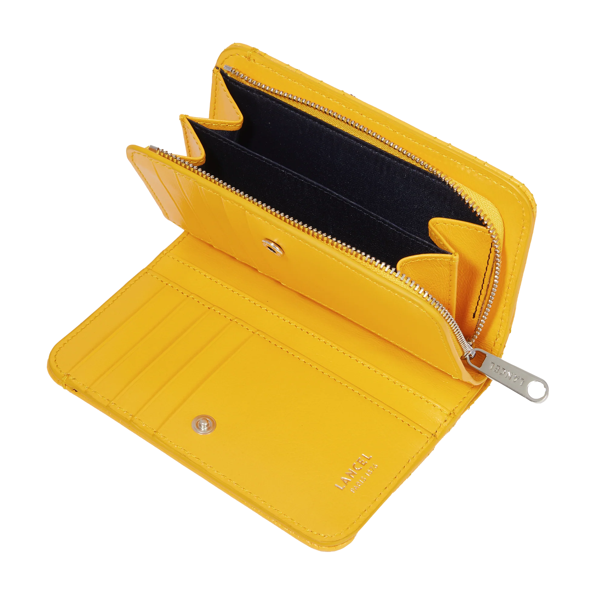 Rectangular zipped compact wallet Midi-Minuit de Lancel-Mangue
