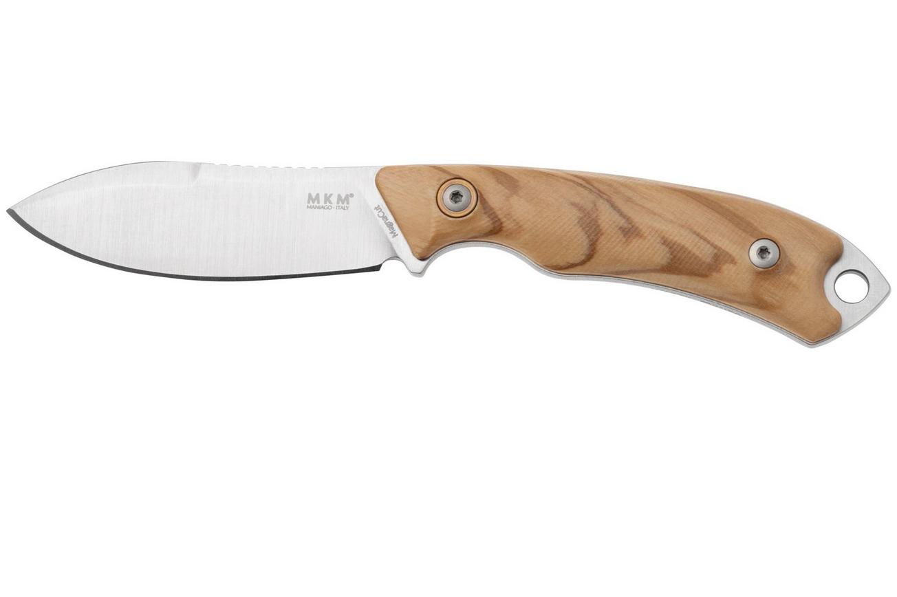 MKM Pocket Tango 1 Nessmuk PT1-O Olive Wood vaststaand mes, David C. Andersen design