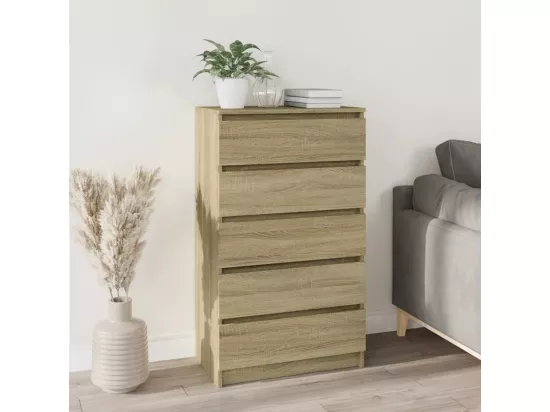 Commode Chêne sonoma 60x36x103 cm Bois d'ingénierie