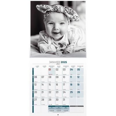 Calendrier illustré BOUCHUT 30 x 30 cm BABY LOVE 70 %