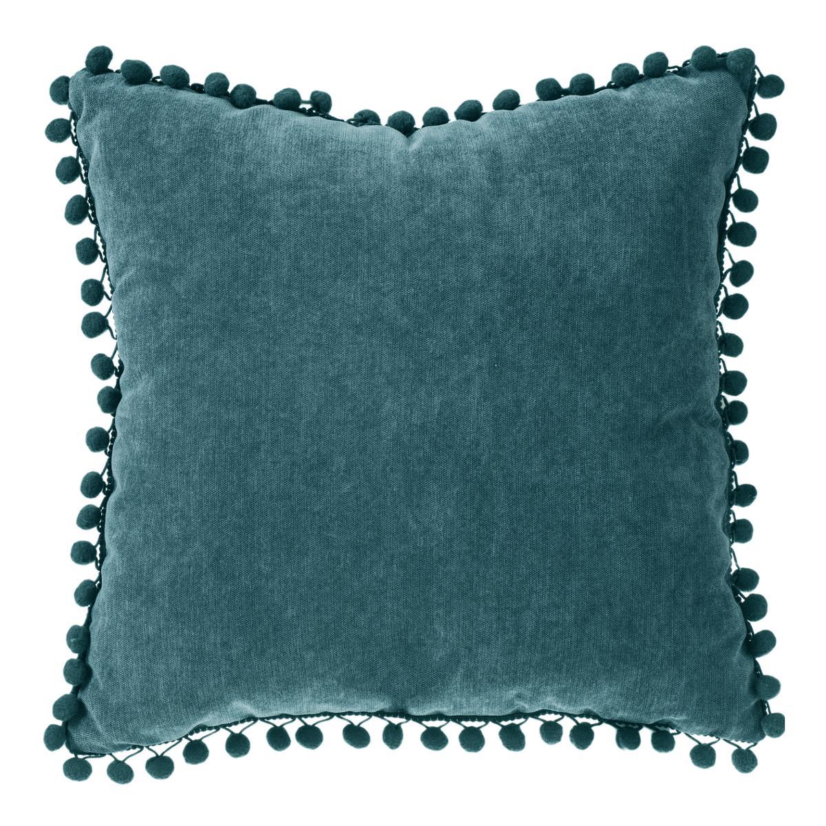COUSSIN POMPONS CANARD 40X40CM