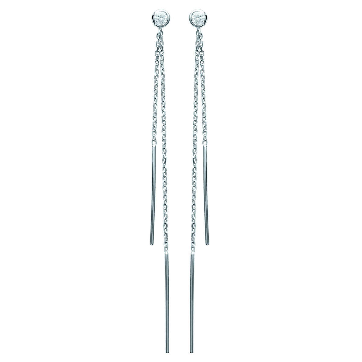 Boucles d'oreilles pendantes Brillaxisargent rhodié