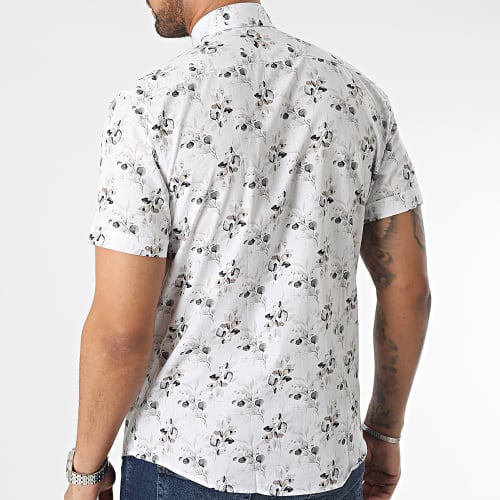 Chemise Manches Courtes Blanc Floral