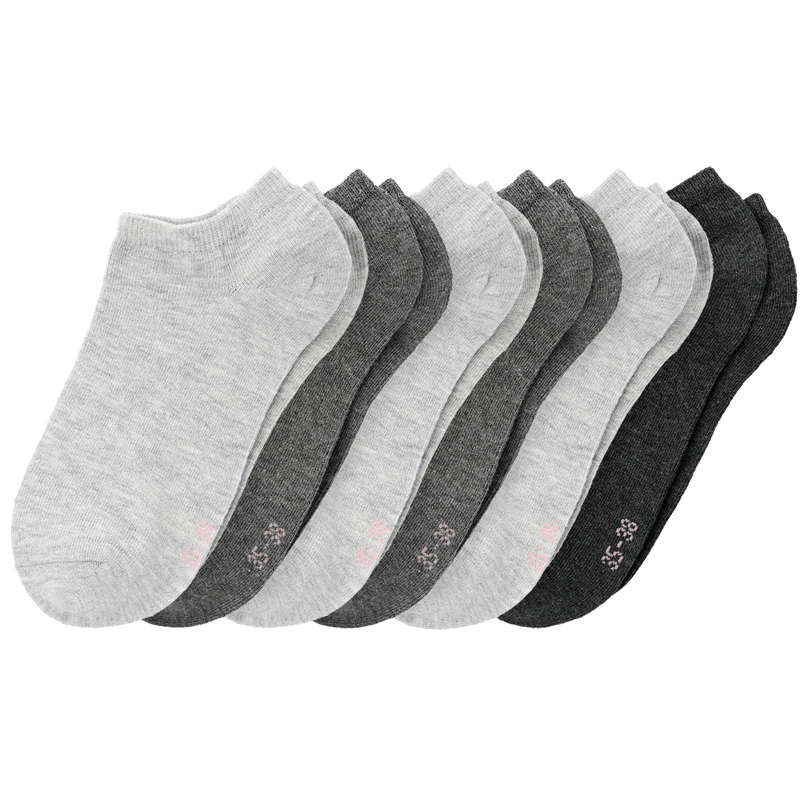 Gina Benotti 6 Paar Damen Sneaker-Socken meliert grau / dunkelgrau