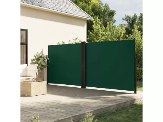 Auvent latéral rétractable vert foncé 180x600 cm