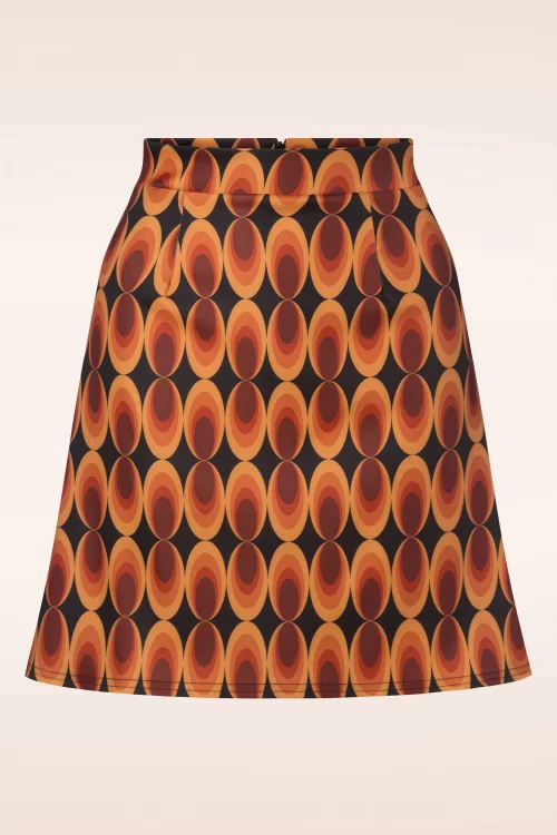 Vintage Chic for Topvintage Bobby retro rok in zwart en oranje