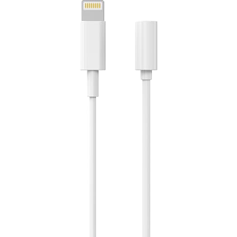 Sinox Pro lightning kabel til mini jack adapter - hvid