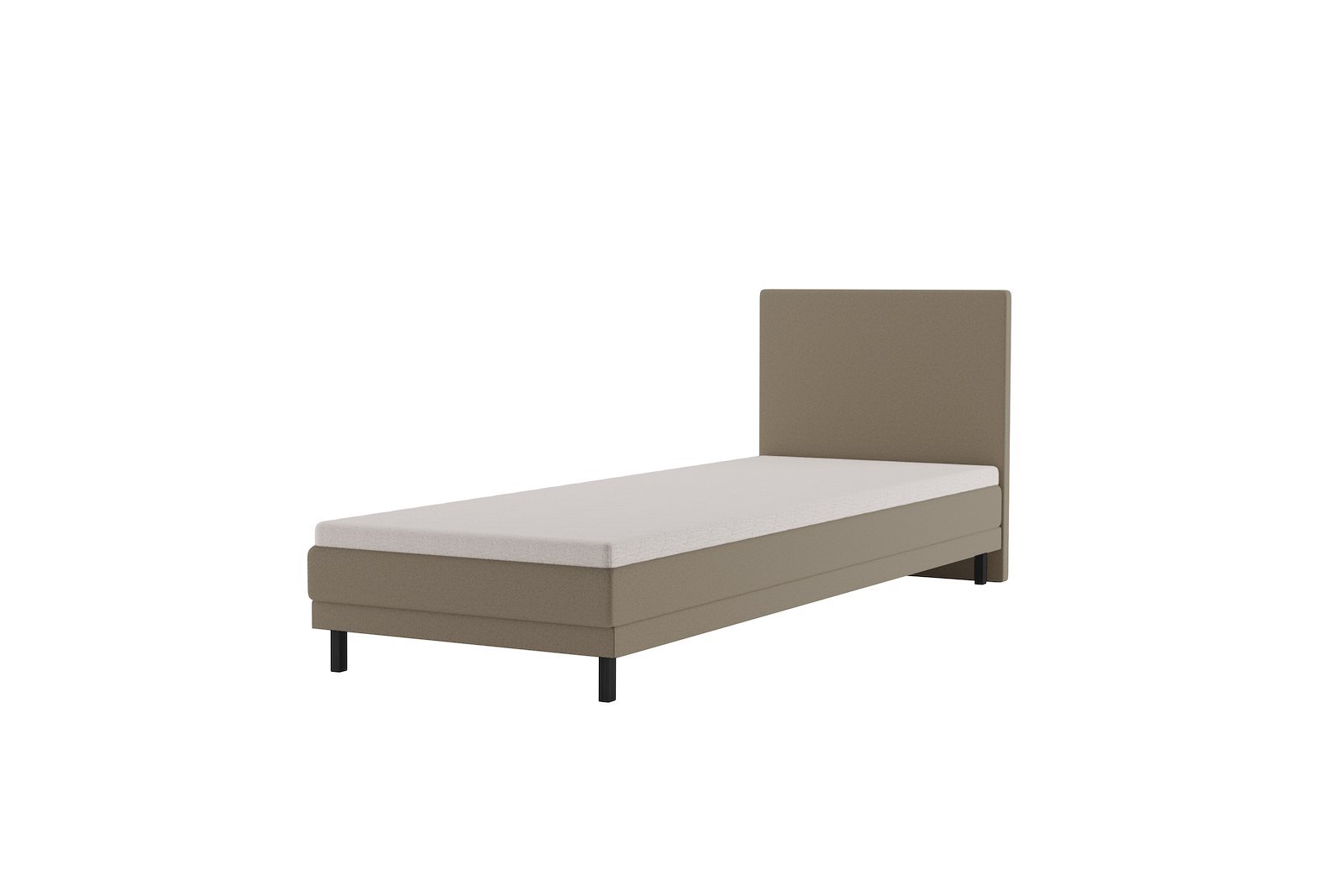 Komfort 5 regulerbar seng 80x200 cm Tekstil Primo 05 beige, Komfort 5 overmadrass og sorte firkantede ben, gavl selges separate.