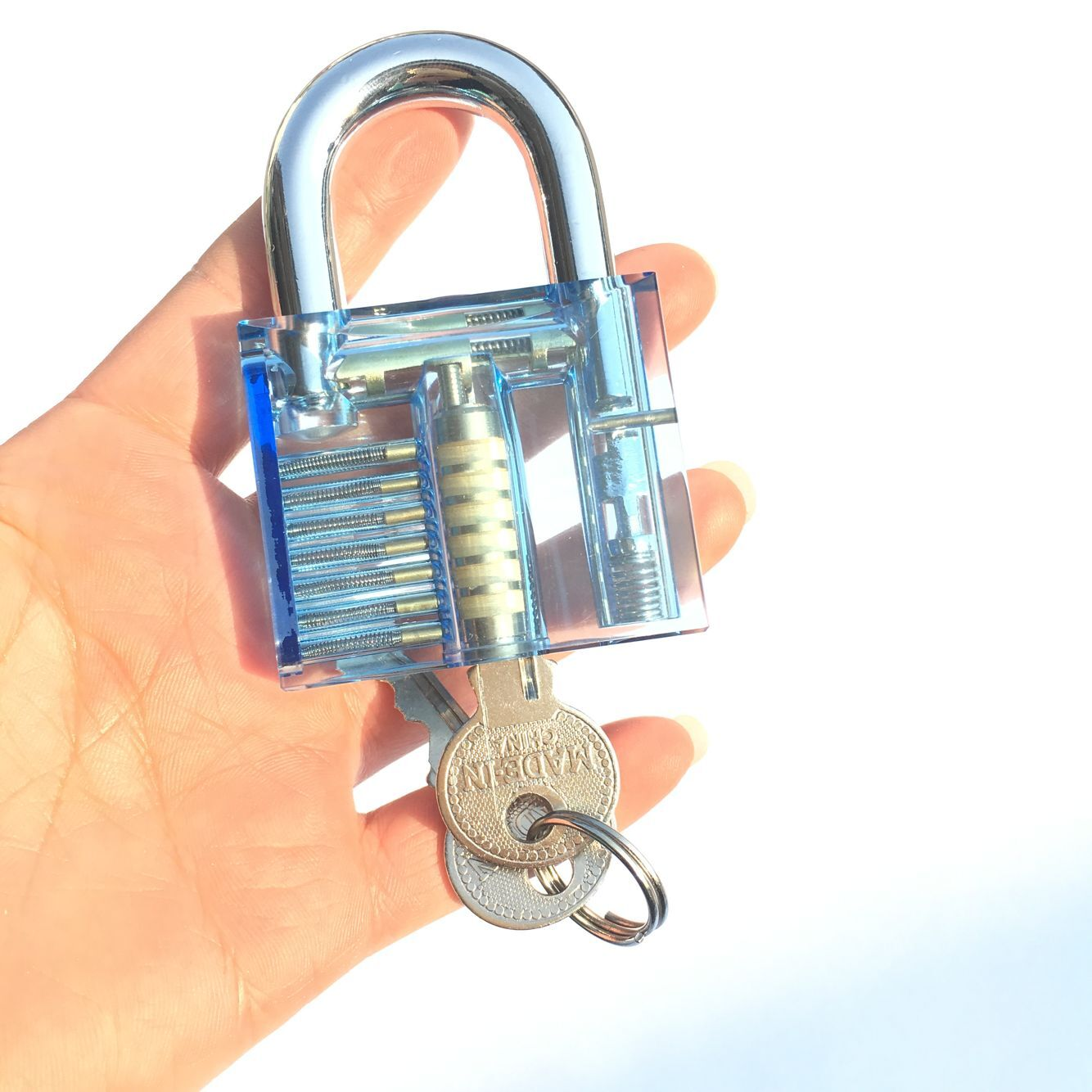 (29-tlg. Set) Dietrich Lockpicking Set mit 3 Übungsschlössern und Edelstahl Spannköpfen / Dietriche - Schwarz