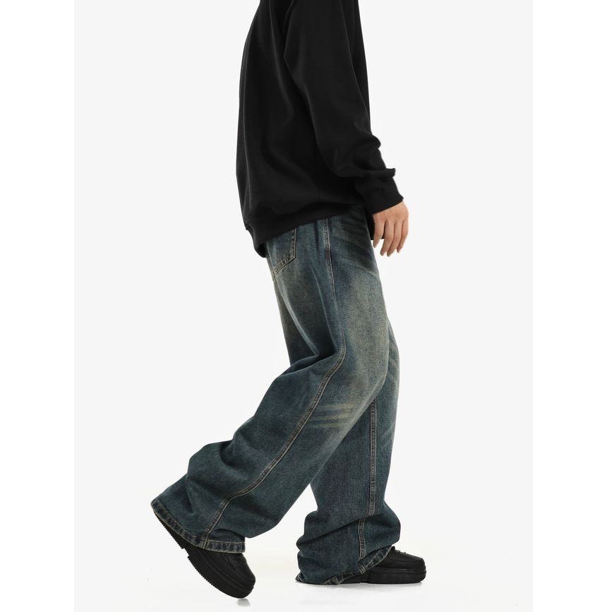 Meiksip - High-Waist Wide-Leg Jeans