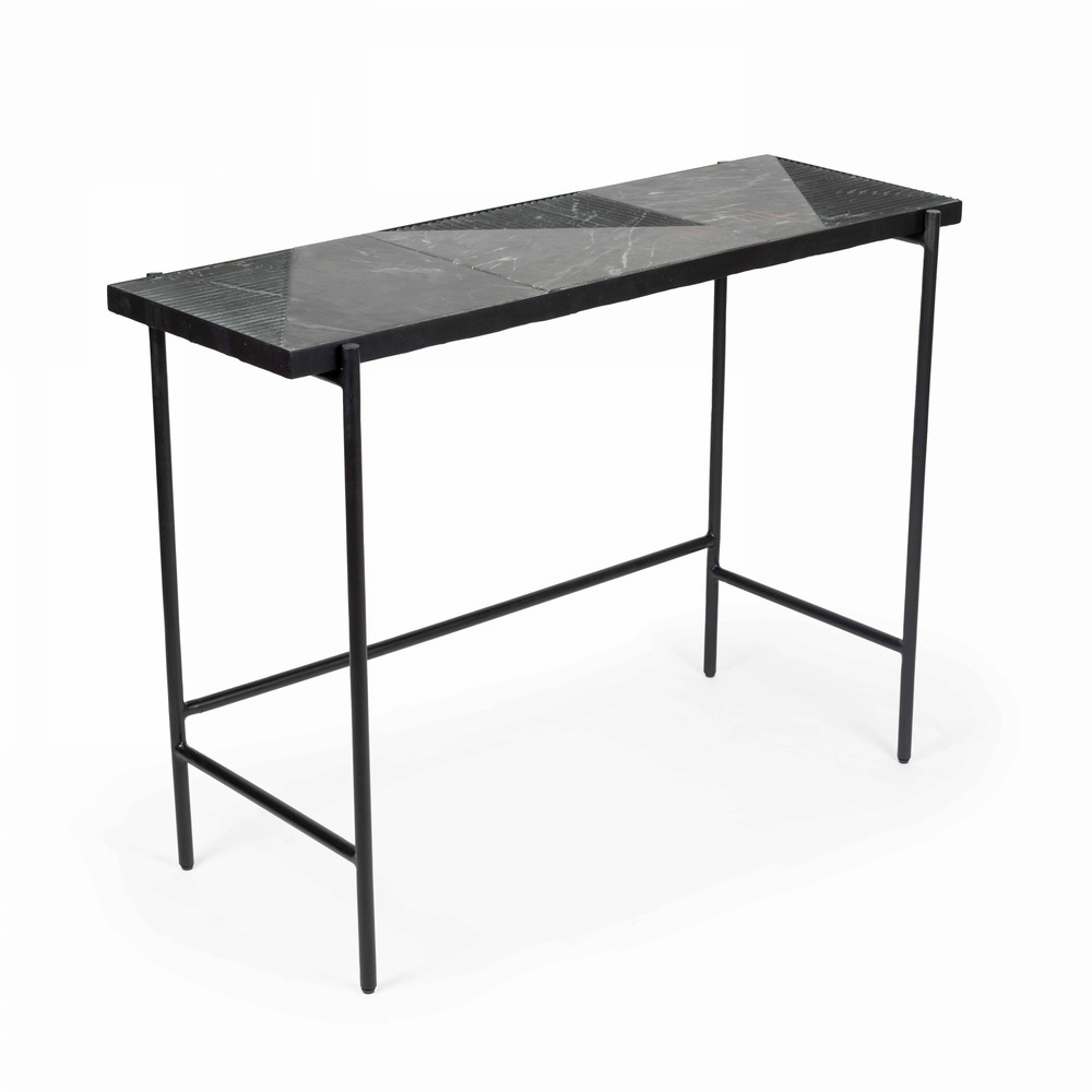 Console en marbre et métal 105 cm noir