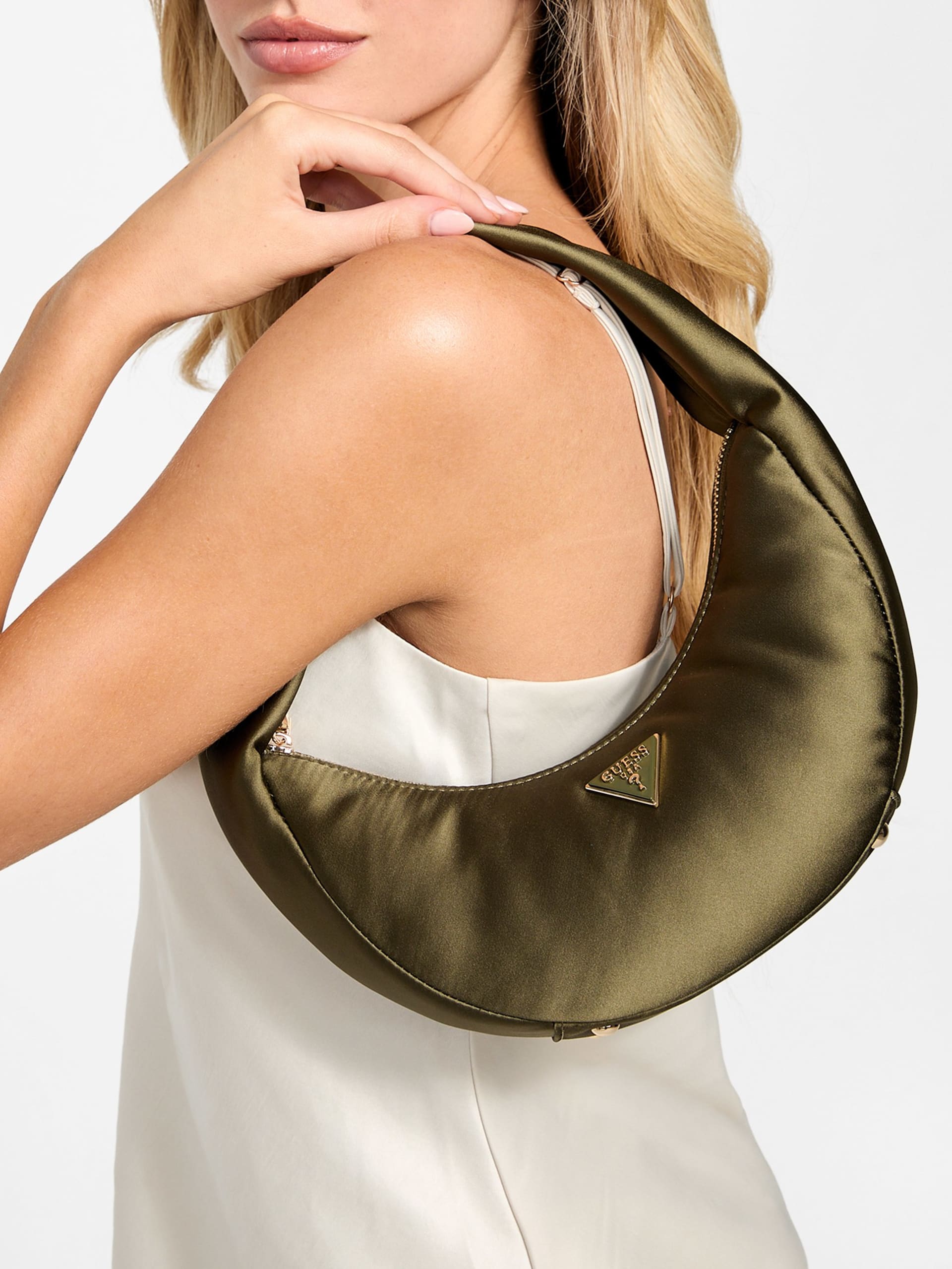 Bolsa de ombro mini Sunetra em cetim