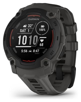 Montre GPS Garmin Instinct E - 45 mm Noir avec Bracelet en Silicone Gris Charcoal