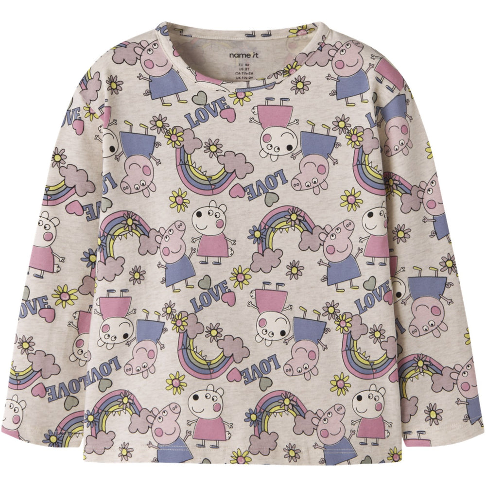 Køb Name It Peyote Melange Nmfdarsy Peppa Ls Nreg Top Cplg