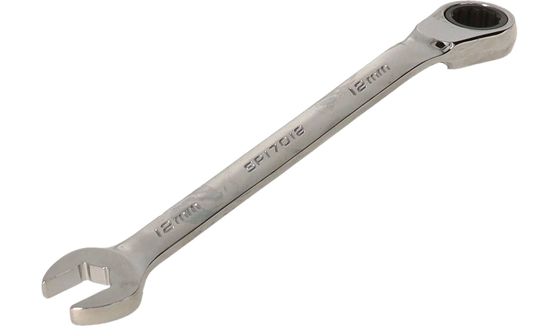 Ringgaffelnøgle 12mm m/skralde vendbar