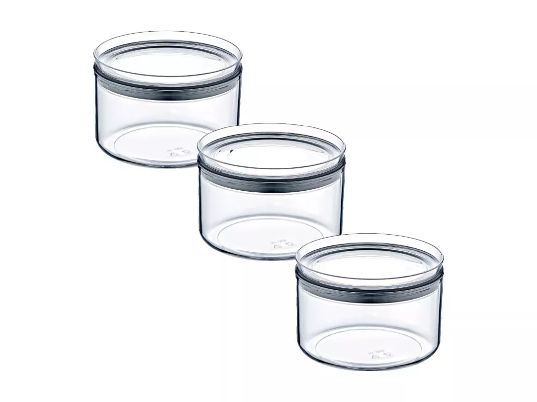 Pack 3 Contenants Alimentaires Hermétique Petit Rond Ø10,5x7,5cm 7house