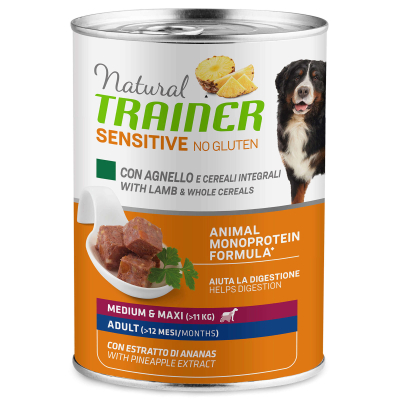 Trainer Hundefutter Sensitive No Gluten Medium & Maxi Adult Lamm 12x400g