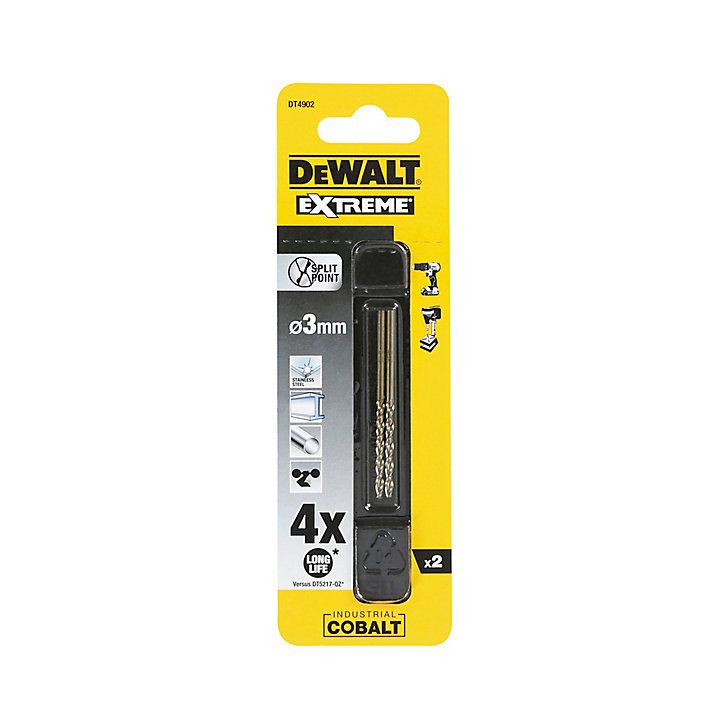 Foret métal 3 mm DeWalt Extreme, 2 pièces
