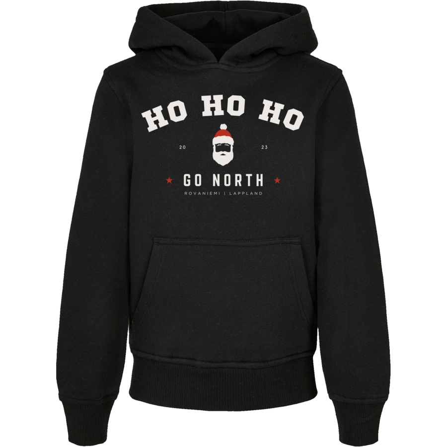 F4NT4STIC Basic Kids Hoodie Ho Ho Ho Santa Claus Weihnachten schwarz