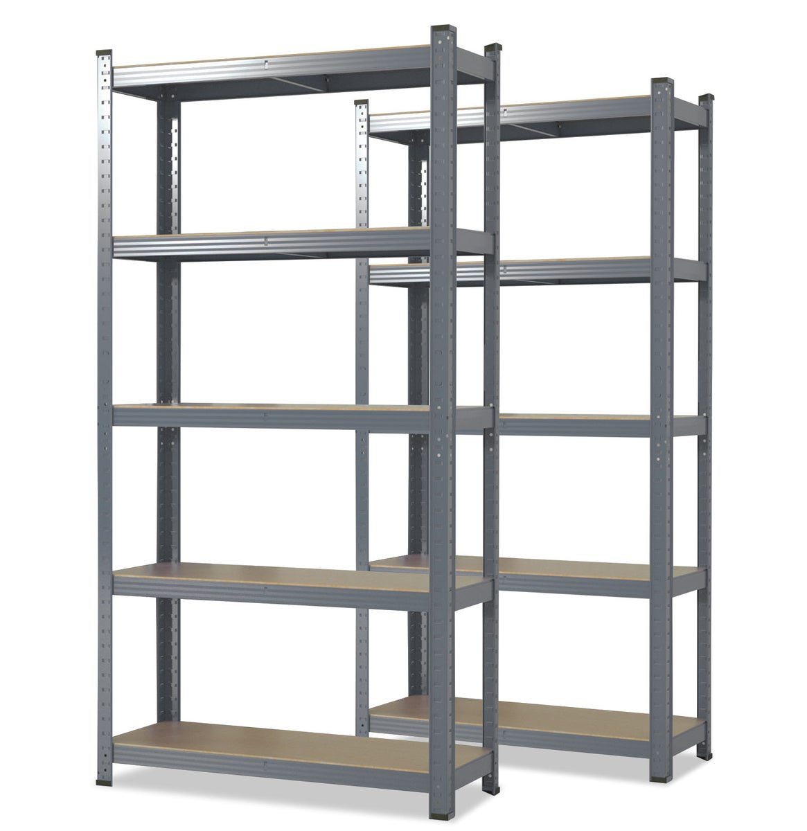 Lakota Heavy-Duty Stellingkast - Set van 2 - Draagvermogen tot 875 kg - Individueel bruikbaar - Grijs - 180 x 90 x 40 cm
