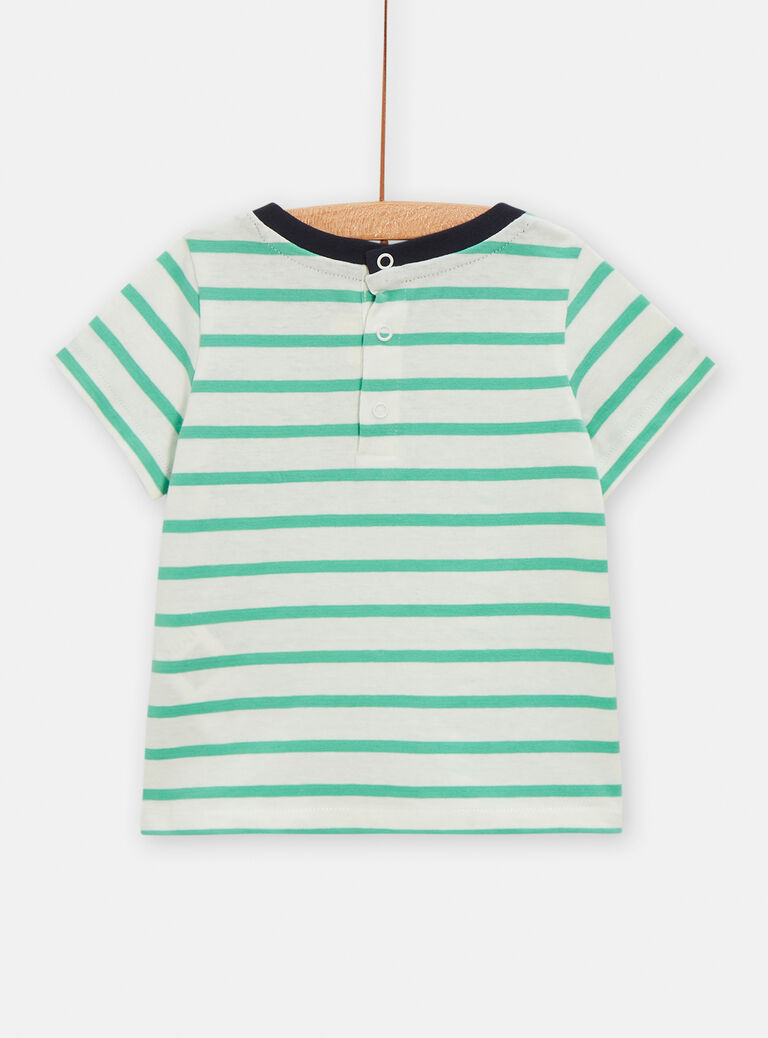 T-shirt rayé à animation dinosaure pour bébé garçon