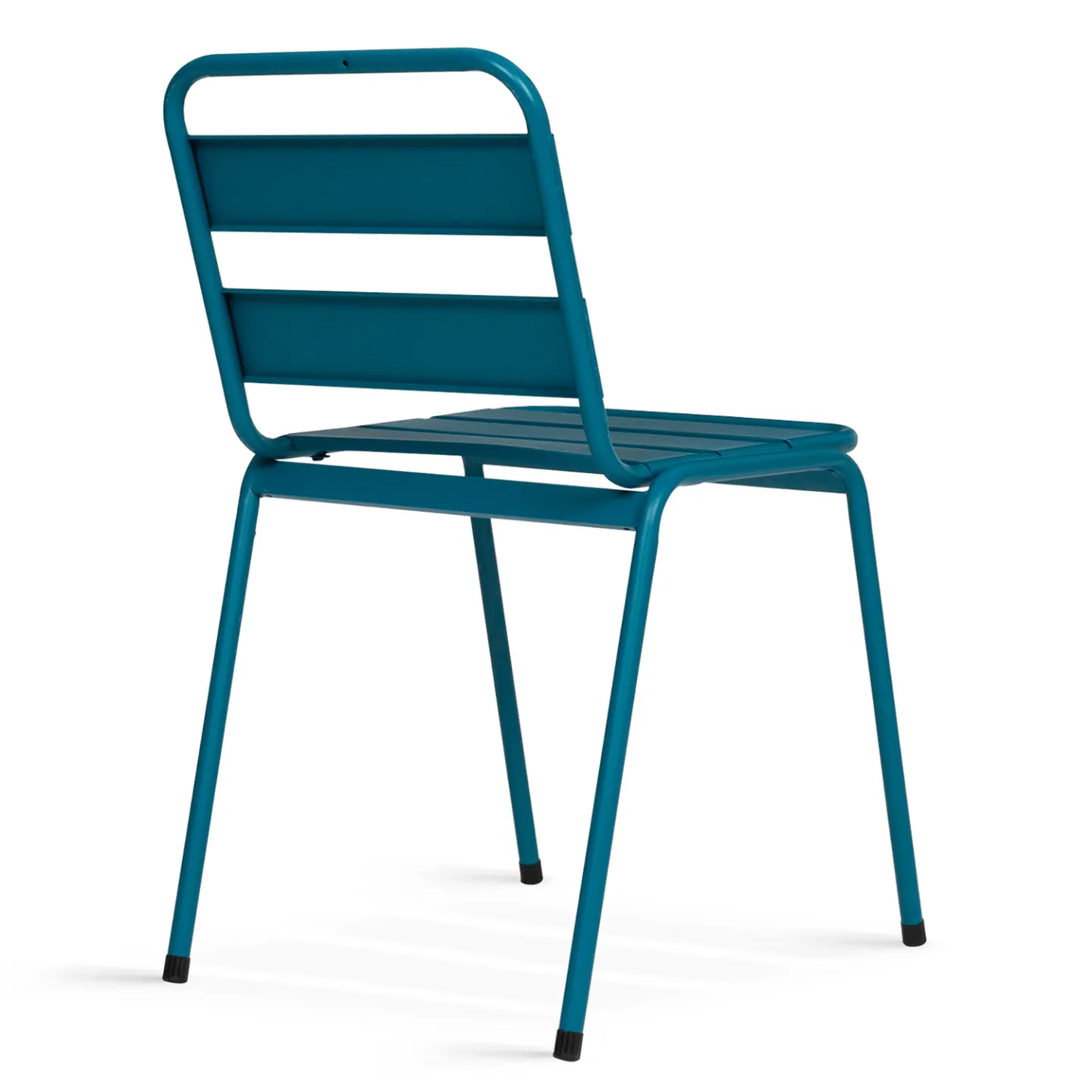 Lot de 6 chaises de jardin VALENCIA en acier mix color gris anthracite, noir et bleu