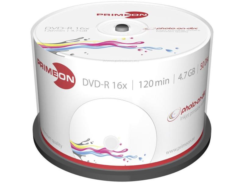 Primeon DVD-R 4.7 GB, Spindel (50 Stück) DVD-Rohlinge mit 4,7 GB