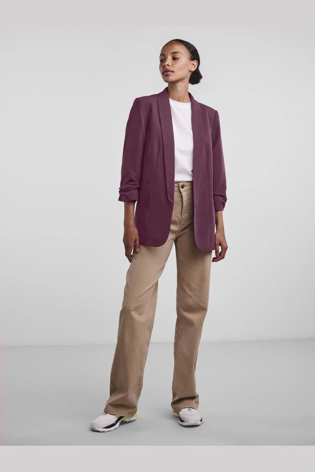 Pieces Pcbosella 3/4 Blazer 3929286 grape wine