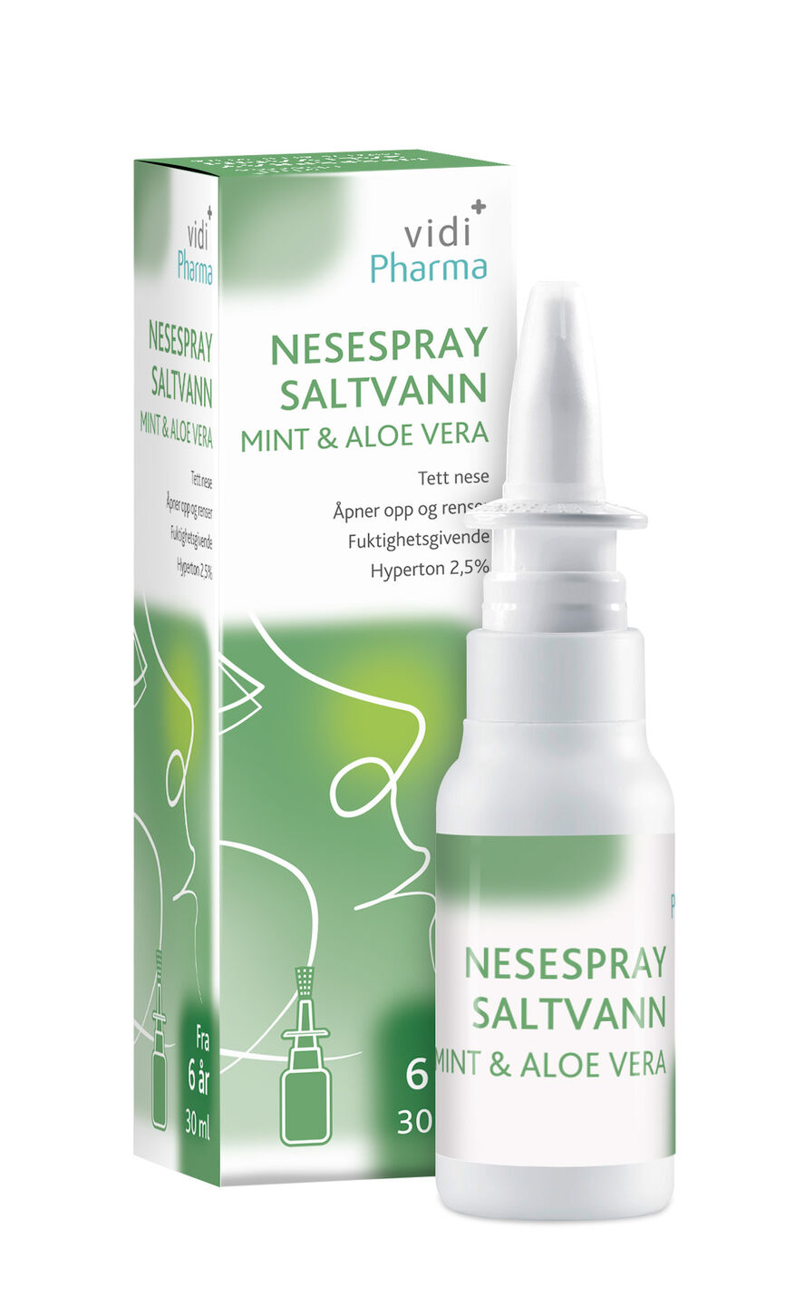 Vidi Pharma nesespray saltvann mint & aloe vera 30 ml