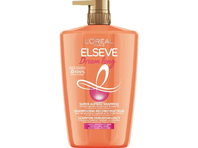 L'Oréal Elsève Shampoo Dream Long 1000 ml Aufbauendes Haarshampoo für traumhaftes, langes Haar