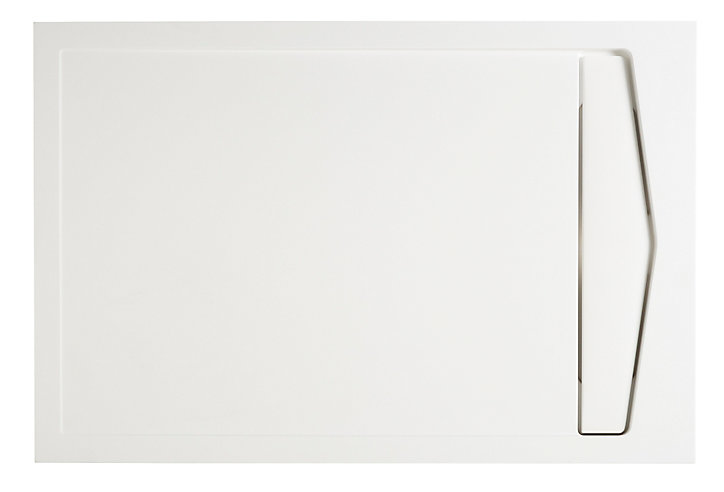 Receveur de douche à poser 80 x 120 cm, résine minérale, blanc, Cooke & Lewis Helgea