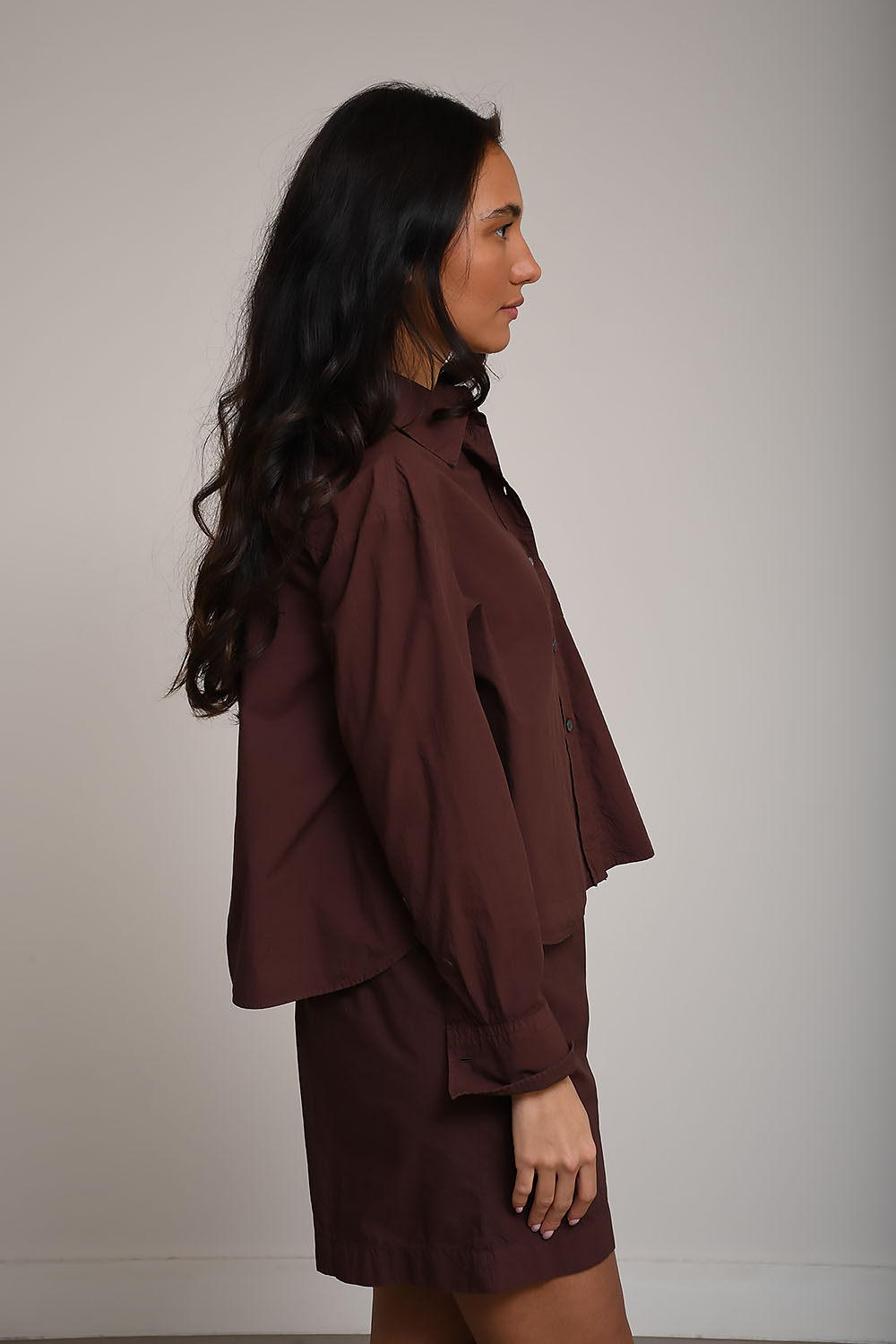 Mia cotton cropped shirt