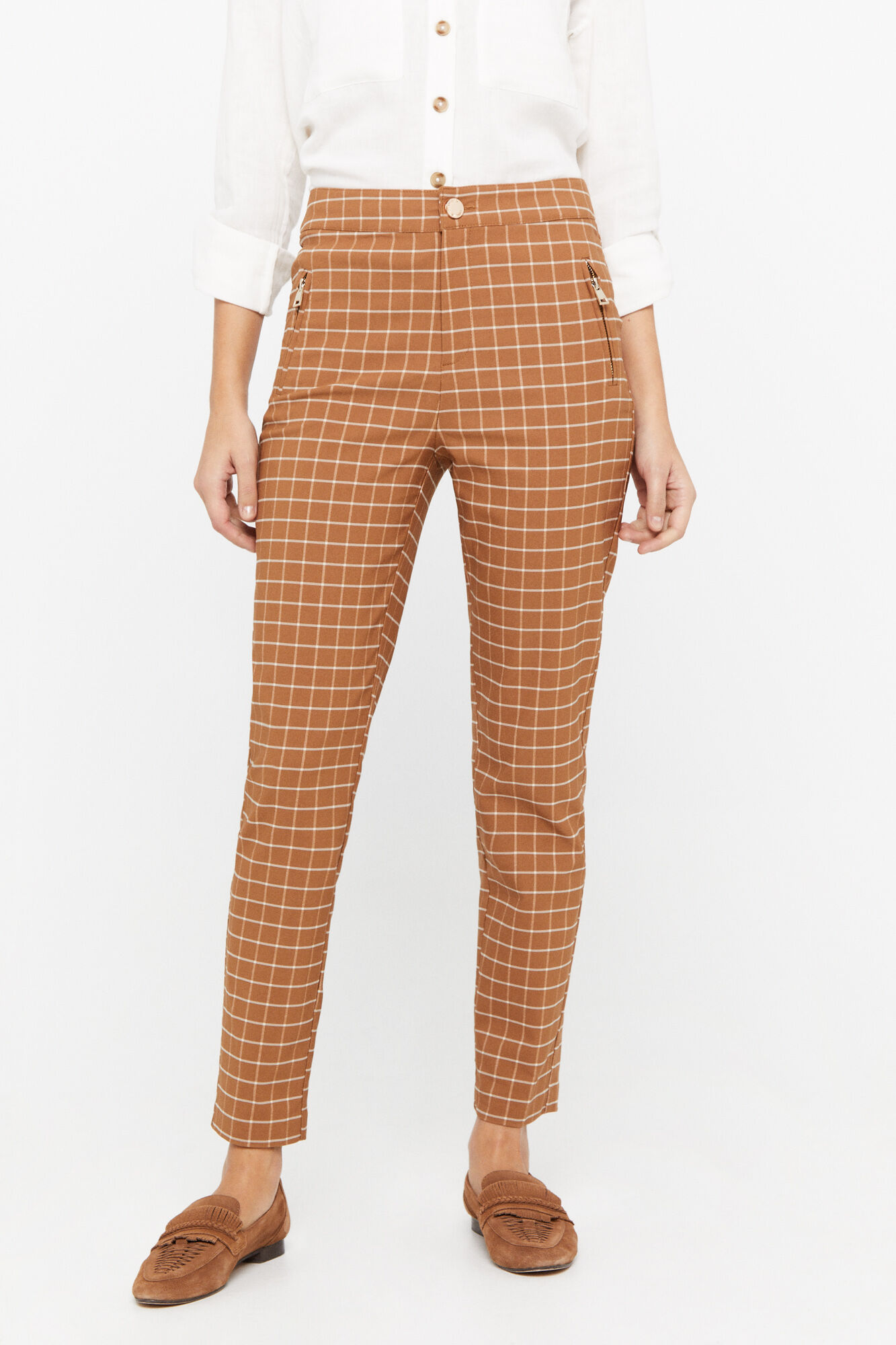 Calças skinny - Estampa branca