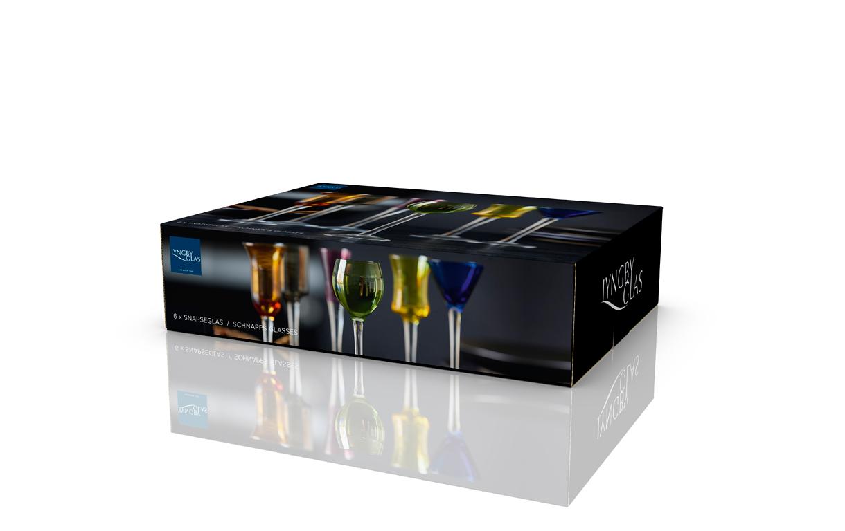 Schnapsglas Coloured Glas 6 Stück, assortiertVerschiedenfarbige mundgeblasene Schnapsgläser