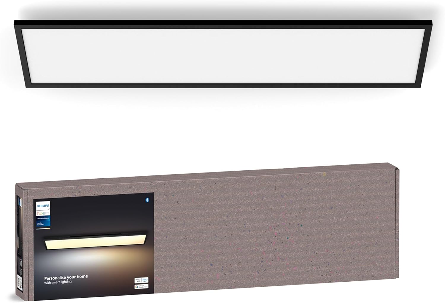 Philips Hue White Ambiance Aurelle Smart LED Panel Light Inc. Dimmer Switch [120x30cm - Black] for Indoor Home Smart Lighting, Wall, Ceiling, Bedroom, Livingroom, new generation