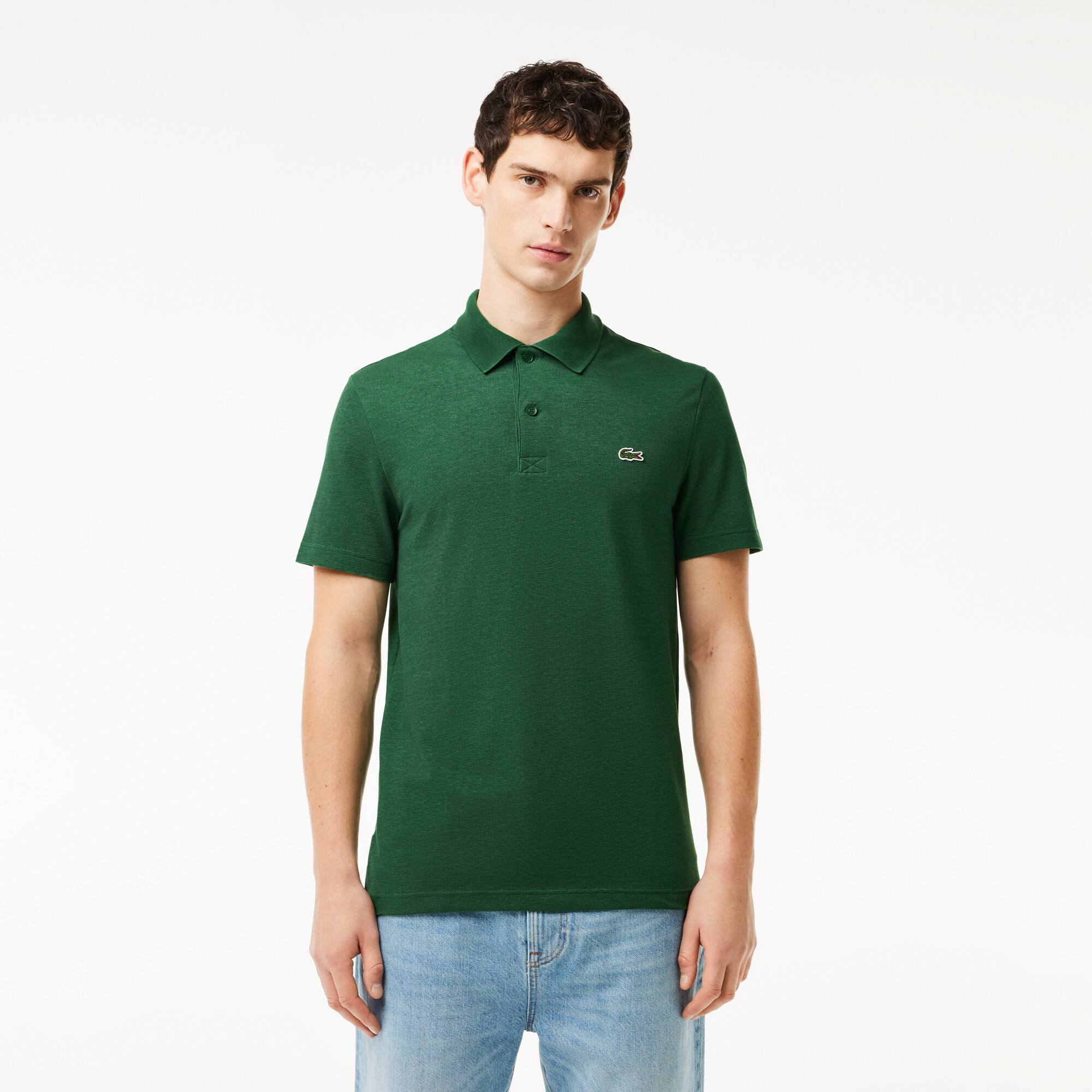 Herren LACOSTE Regular Fit Poloshirt aus Bio-Baumwolle Kurze Ärmel - Grün - Lacoste - Herren