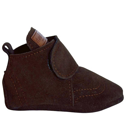 Petit La Busch Leder-Krabbelschuhe - Chocolate