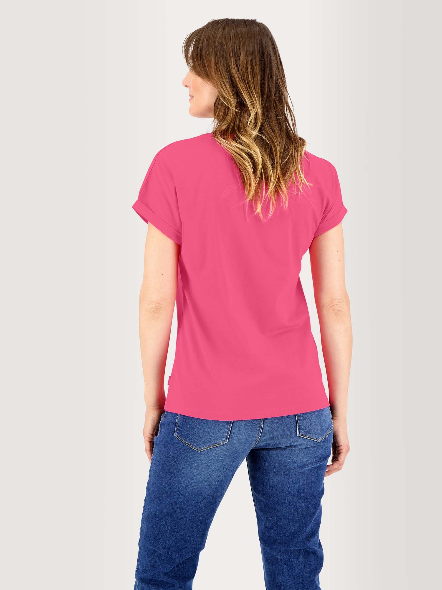Tee Shirt Femme Coton Biologique Motif Perroquet Fuschia
