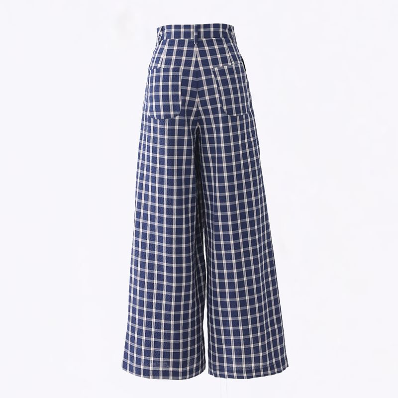 Denimot - High Rise Plaid Wide Leg Pants (verschillende ontwerpen)