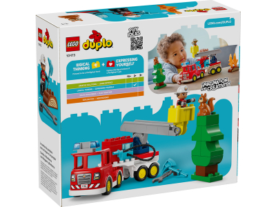 LEGO Brandweertruck met slang en brandweerman (10473)