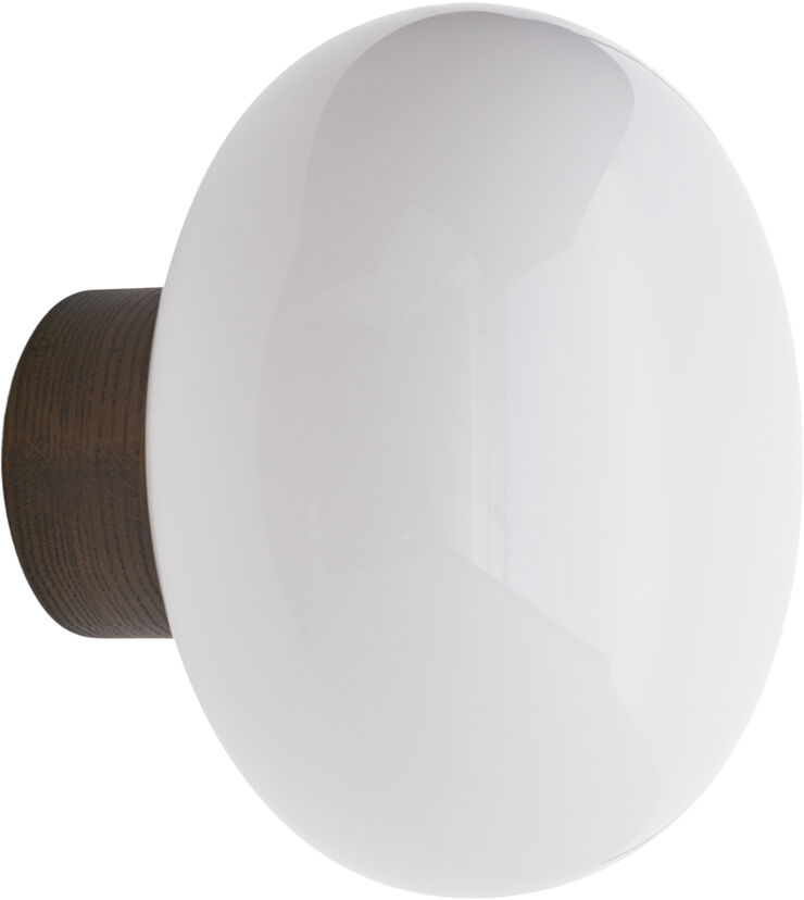 New Works Karl-Johan Wall Lamp, Smoked oak w. WH Opal Glass Hvid
