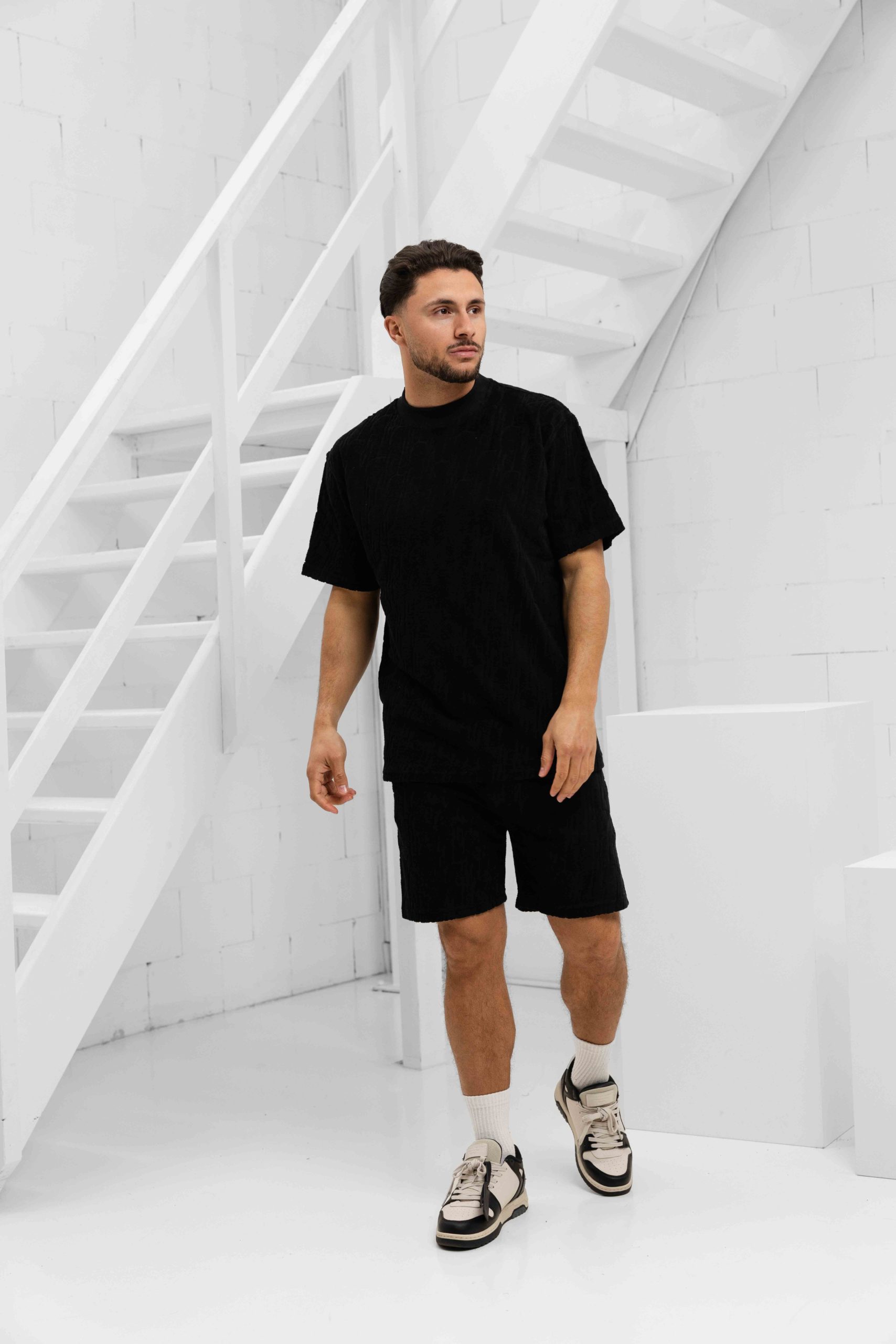 Malelions Monogram Towelling Zomerset Heren Zwart