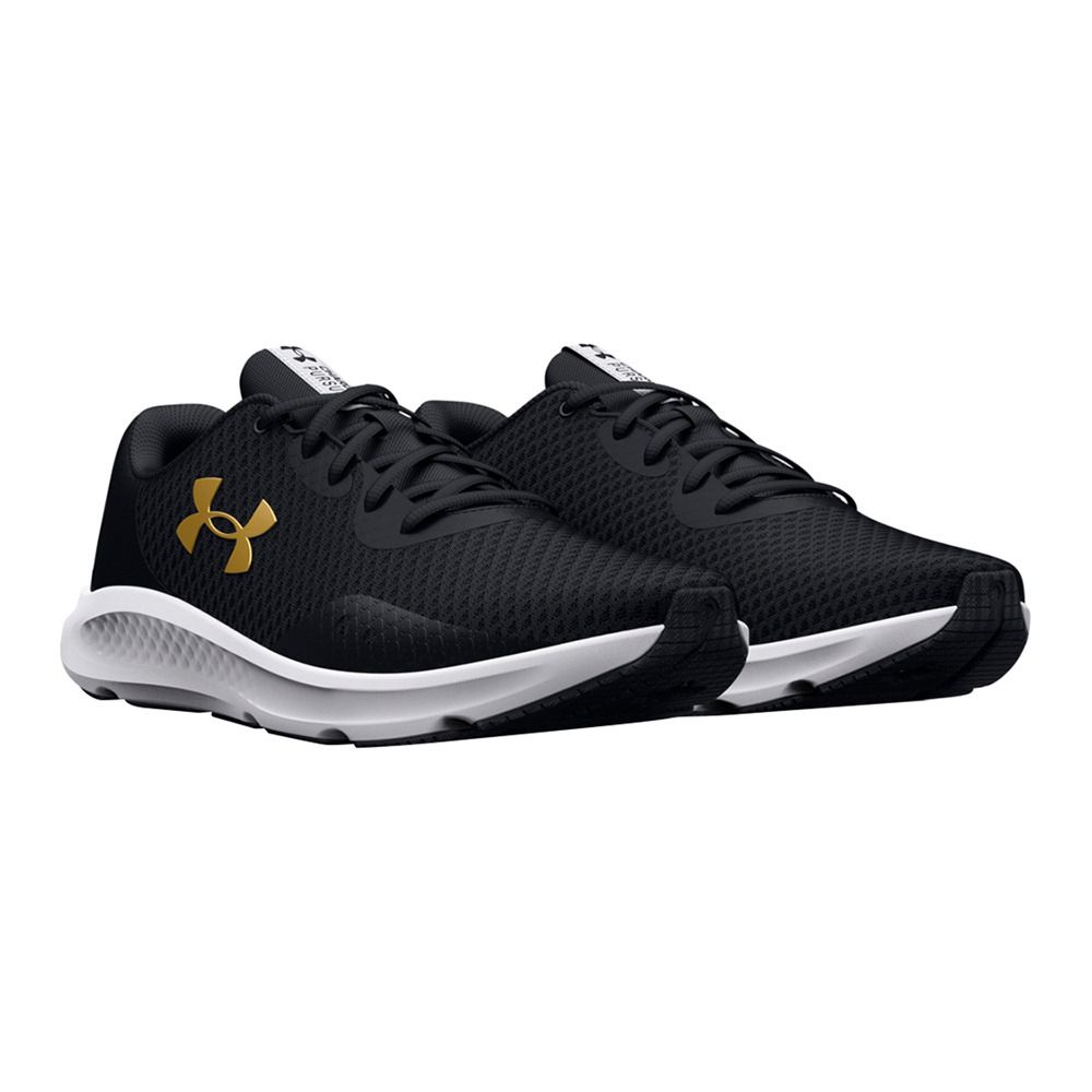 Under Armour UA CHARGED PURSUIT 3 - Chaussures running Homme black/black/metallic gold