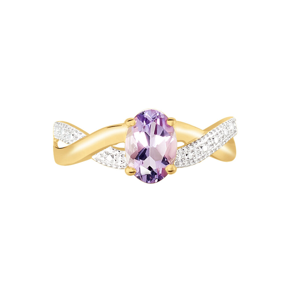 Bague Candice Or Jaune Amethyste
