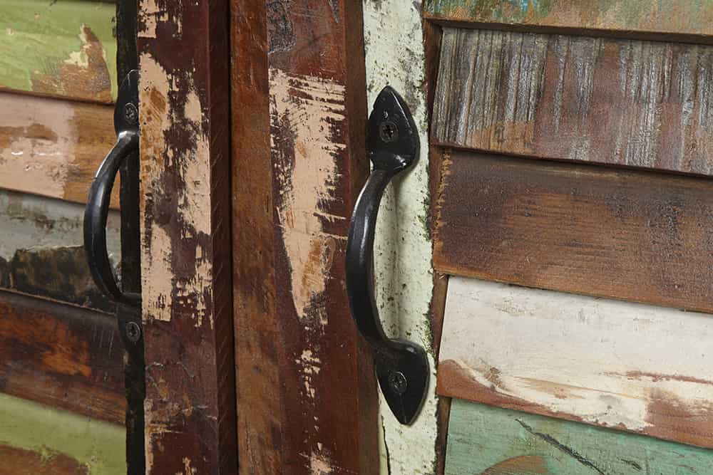 Einzigartiges Sideboard JAKARTA 125cm recyceltes Massivholz aus Fischerbooten