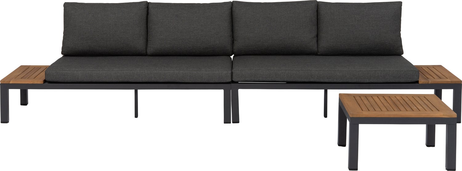 Intratuin 4-zits loungeset Rosa antraciet / naturel