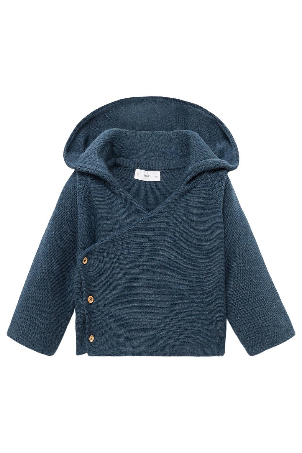 Mango Kids cardigan donkerblauw gebreid