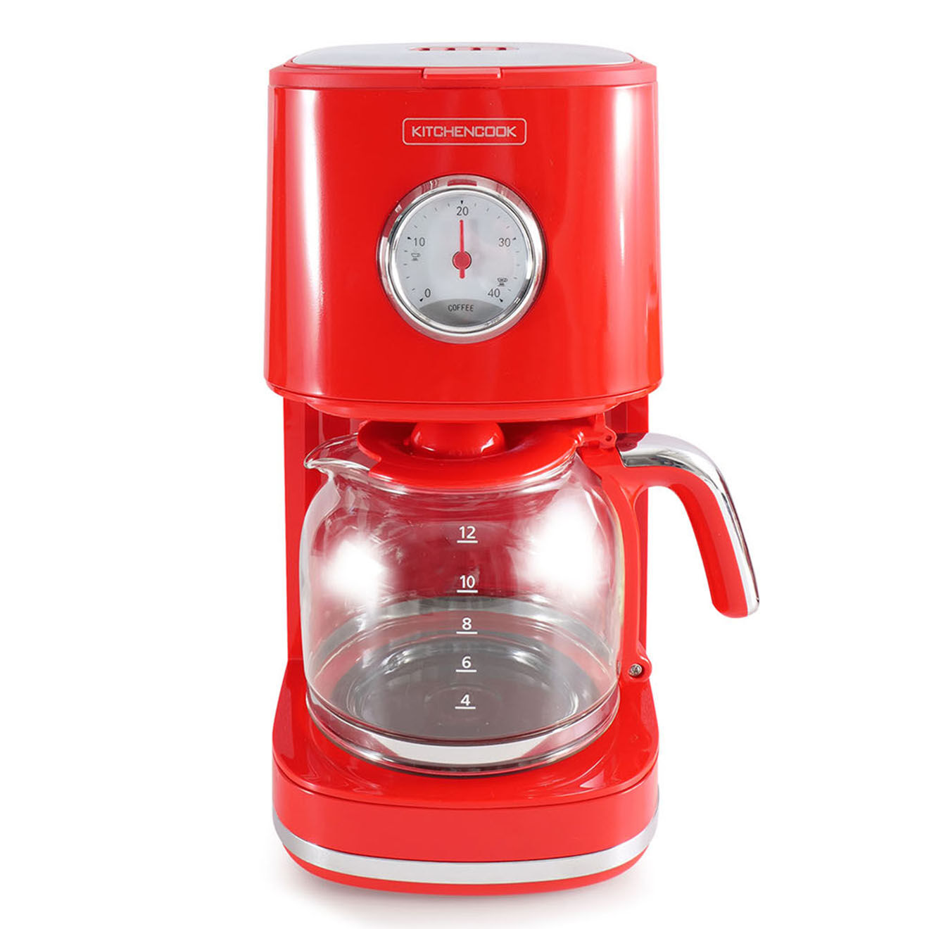 Kitchencook Cafetière Style rétro rouge - 45.2x31.2x39.6 cm