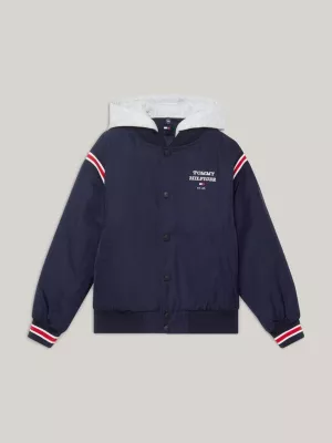 Jaqueta bomber com capuz acolchoado e modelagem relaxada